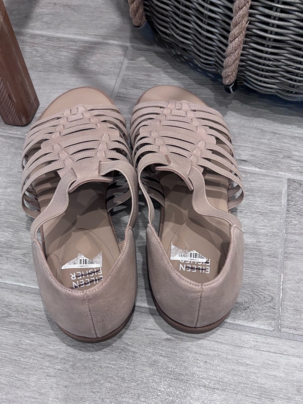 Eileen Fisher Rato Strappy Heel in Honey Elastic and leather straps size 8 - Picture 4 of 7